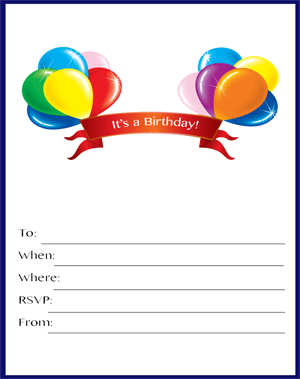 Party invitation template