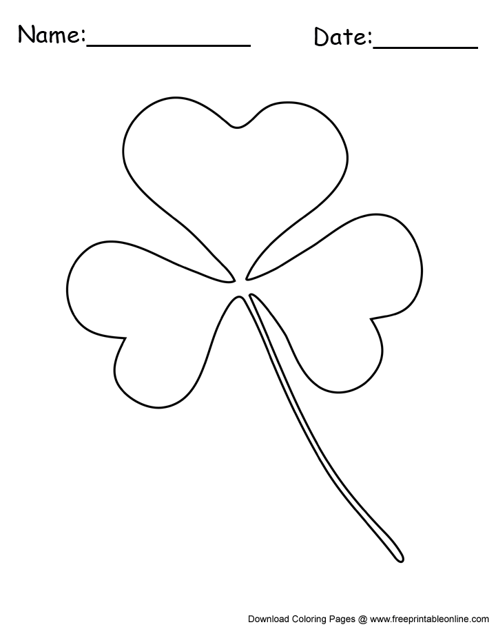 Lucky clover St. Patrick's Day coloring page