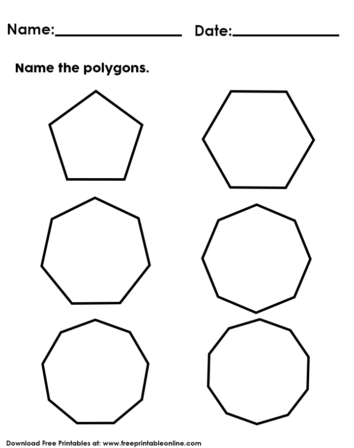 name the polygons - math drill